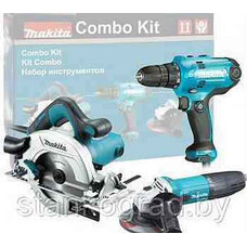 Набор инструментов: дрель DF0300+УШМ GA5030+пила HS6601 Makita DK0119