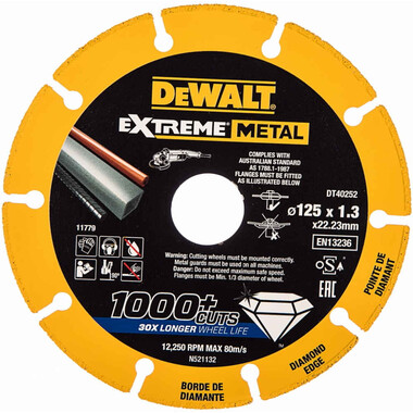 Алмазный диск отрезной по металлу 125mm DeWalt DT40252-QZ фото
