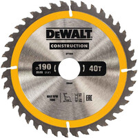Пильный диск CONSTRUCTION п/дер. с гвоздями 190/30 40 ATB +10° DeWalt DT1945-QZ