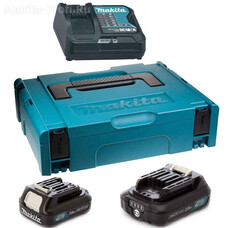 Аккумуляторы BL1020B 2 шт. + з/у DC10SA + кейс Makpac Makita 197660-8