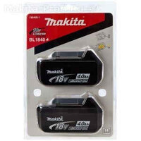 Аккумулятор BL1840 2 шт. Makita 196405-1 (18 В, 4.0 Ач, Li-ion) Аккумулятор BL1840 2 шт. Makita 196405-1 (18 В, 4.0 Ач, Li-ion)