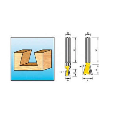 Фреза ласточкин хвост 6,35х7,94х8х32х2Т Makita D-10877 фото